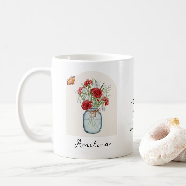 January Birth Month Flower Mug (With Donut)