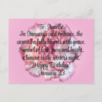 January Birthday Birth Month Carnation Flower