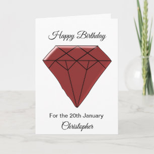 January Birthday Card - Garnet