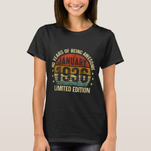 January Birthday Est 1936 Limited Edition Vintage T-Shirt