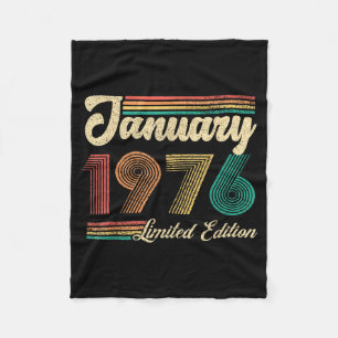 January Birthday Est 1976 Limited Edition Vintage  Fleece Blanket