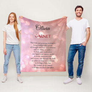 January Birthstone Garnet design Fleece Blanket