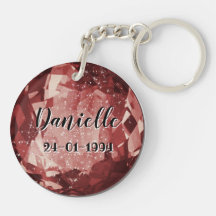 January Birthstone Keyring With Name