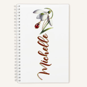 January Bloom & Birthstone Personalized Bookmark Notebook