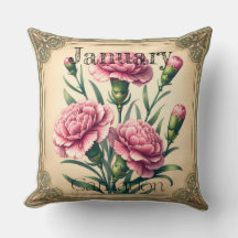 January Carnation Birth Month Double Sided