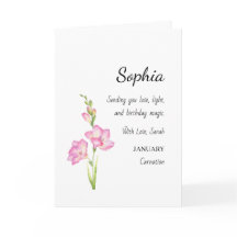 January Carnation Personalised Birthday