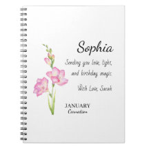 January Carnation Personalised Birthday