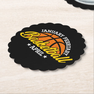 January February Basketball April Cool Player Paper Coaster