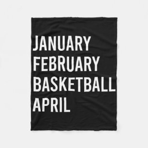 January February Bysketbyll April Fun Bysketbyll S Fleece Blanket