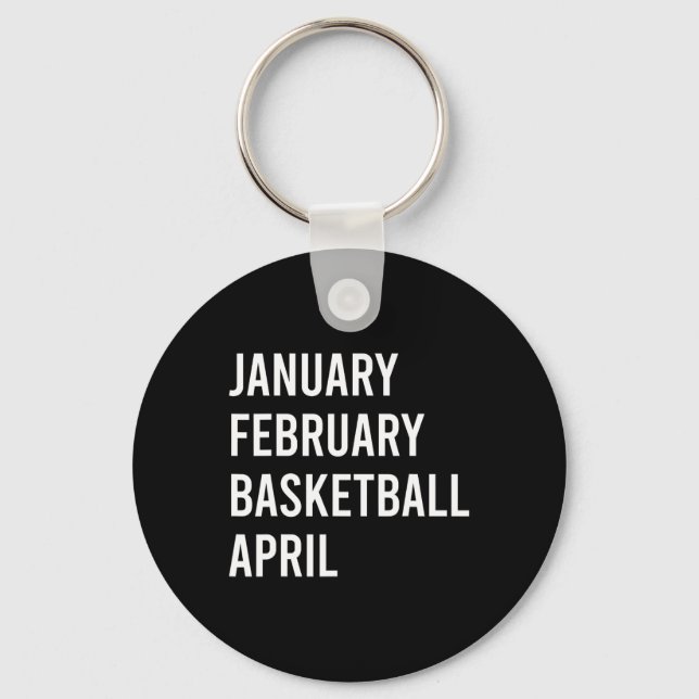 January February Bysketbyll April Fun Bysketbyll S Key Ring (Front)