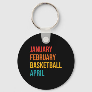 January February Bysketbyll April Fun Retro Appare Key Ring