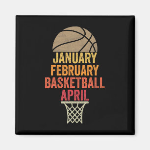 January February Bysketbyll April Fun Retro Appare Magnet