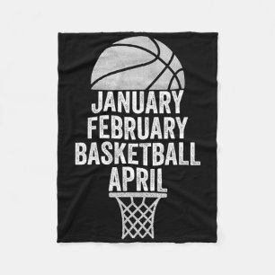 January February Bysketbyll April March College By Fleece Blanket