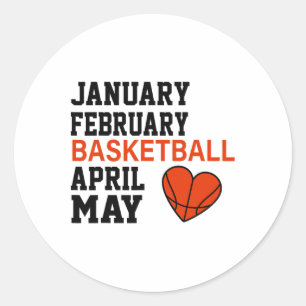 January February Sketll April Funny Apparel 1  Classic Round Sticker