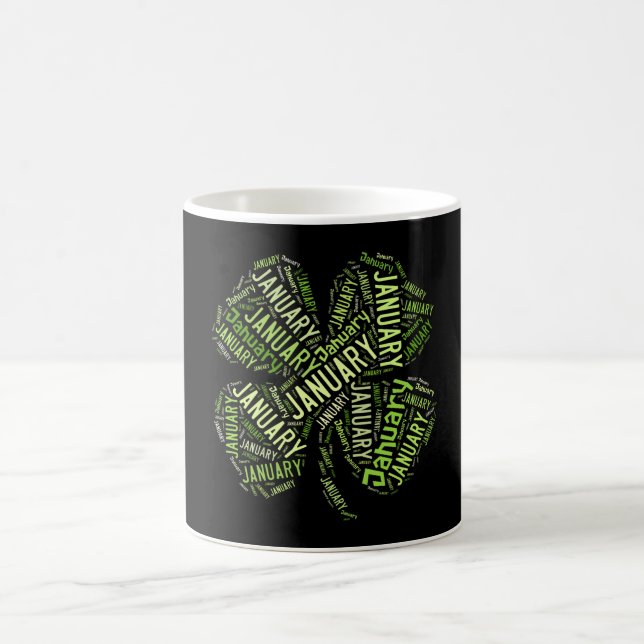 January Four Leaf Clover Coffee Mug (Center)