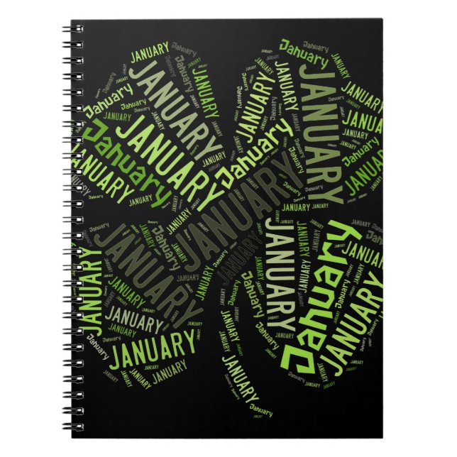 January Four Leaf Clover Notebook (Front)