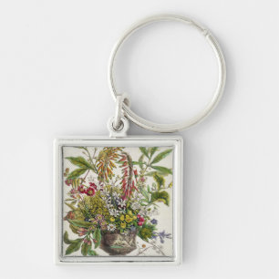January, from `Twelve Months of Flowers' Key Ring