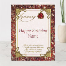 January Garnet Birthstone 8.5X11 Birthday