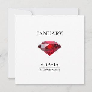 January Garnet Personalized Birthday Card