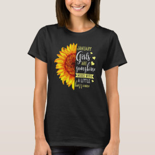 January Girls Are Sunshine Mixed Little Hurricane T-Shirt