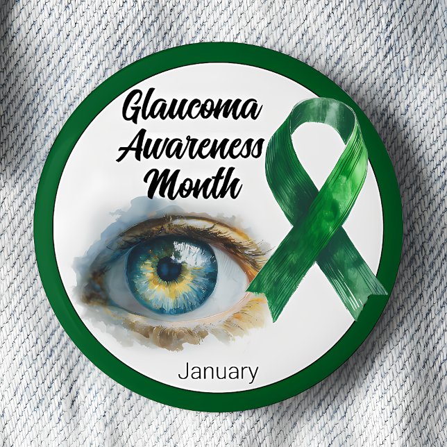 January Glaucoma Eye Awareness Month 6 Cm Round Badge (Creator Uploaded)