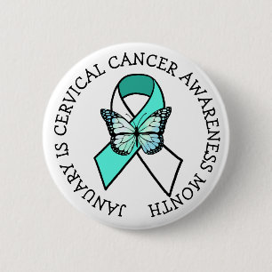 January is Cervical Cancer Awareness Month 6 Cm Round Badge