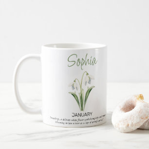 January Personalised Birth Flower Coffee Mug