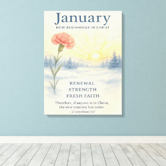January Renewal Peaceful Landscape Inspirational  Canvas Print