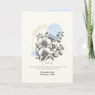 January to February Birth Flower Custom Birthday Card