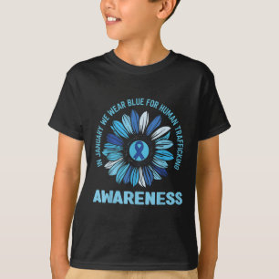 January Wear Blue Ribbon Against Human Trafficking T-Shirt