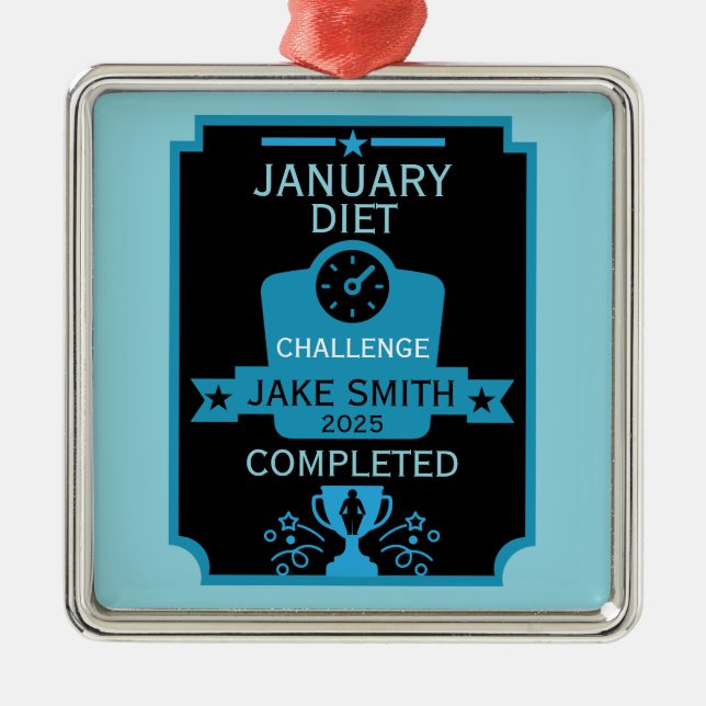 January Weight Loss Congratulation Metal Tree Decoration (Front)