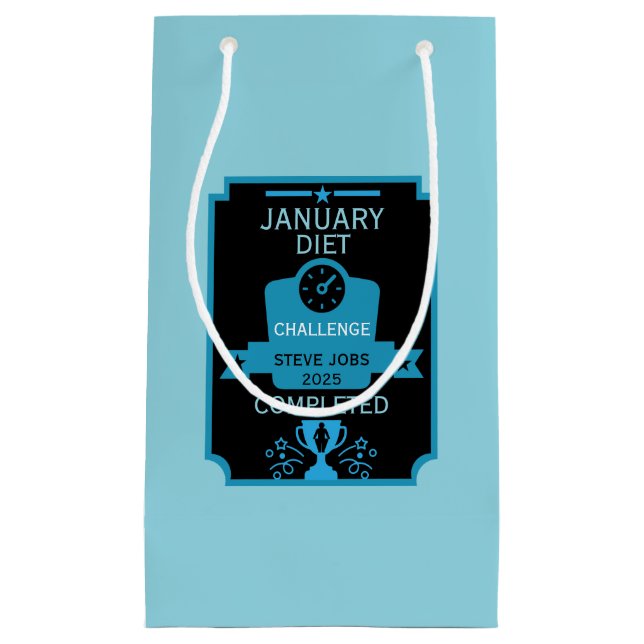 January Weight Loss Congratulation Small Gift Bag (Front)