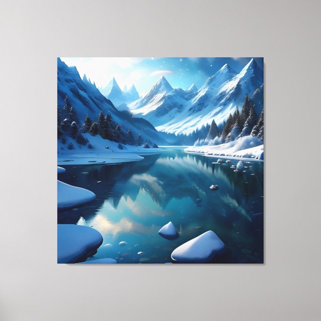 January Winter Frozen Landscape Canvas Print (Front)