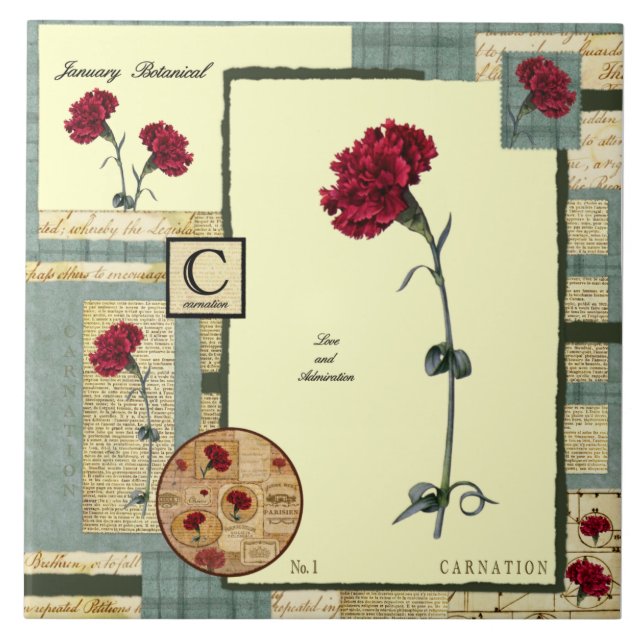 January's Flower Tile (Front)