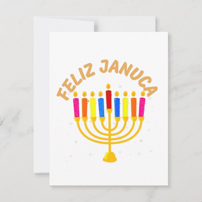 Januca, Feliz Januca, Menorah, Masada, Janucia  (Front)