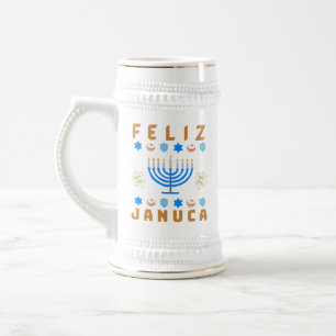 Januca  januka Janucia Janukia menorah Sameaj  Beer Stein
