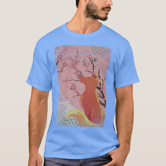 Japan Aesthetics Forest Animal Sakura Cherry Bloss T-Shirt