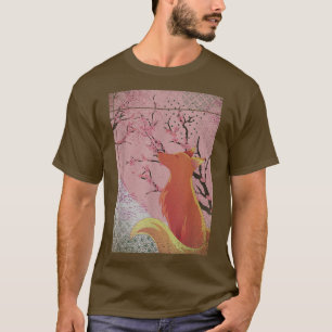 Japan Aesthetics Forest Animal Sakura Cherry Bloss T-Shirt