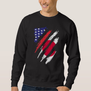 Japan American Grown Flag USA Patriot Heritage Mon Sweatshirt
