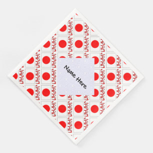 Japan and Japanese Flag Tiled with Your Name Napkin