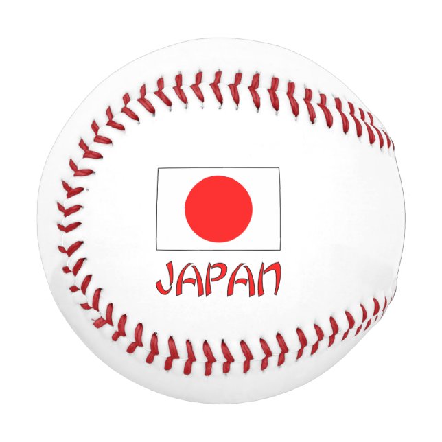 Japan and Japanese Flag with Your Name Baseball (Front Left)