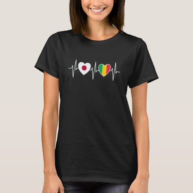 Japan And Mali Malian Flag Flags T-Shirt (Front)