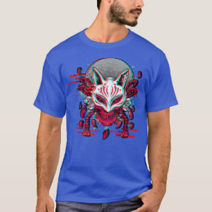 Japan Anime Mask Kitsune Samurai Demon Oni Yandere T-Shirt