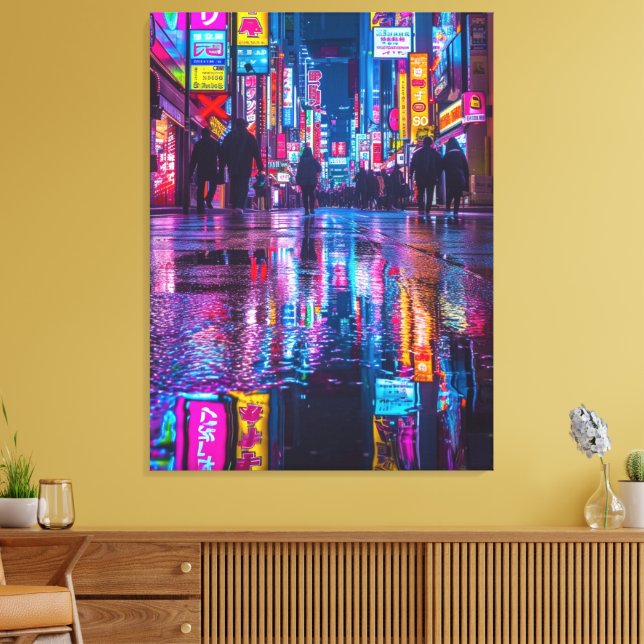 japan at night canvas print (Insitu(LivingRoom))