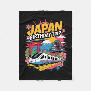 Japan Birthday Trip Tokyo Osaka Nagoya Cherry Blos Fleece Blanket