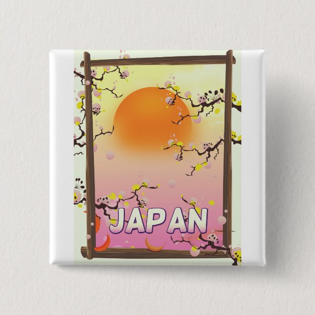 Japan Blossom Garden 15 Cm Square Badge (Front)