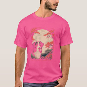 Japan Border Collie Pet - Dog Breed Cherry Blossom T-Shirt