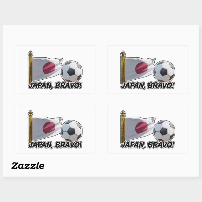 Japan, Bravo! Soccer Cheer Rectangular Sticker (Sheet)