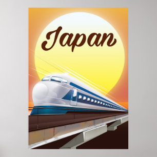 Japan Bullet Train travel poster