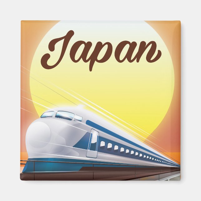 Japan Bullet Train travel poster Magnet (Front)
